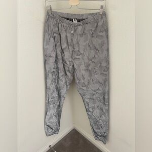 JNK Mens Reflective Gray Camouflage Jogger Rain pants Size L
